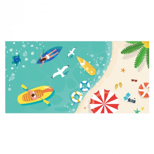 [키즈디자인] 여름바다배경현수막 6377 해변 해수욕장 물놀이