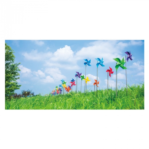 [키즈디자인] 숲속배경현수막 6391 들판 바람개비