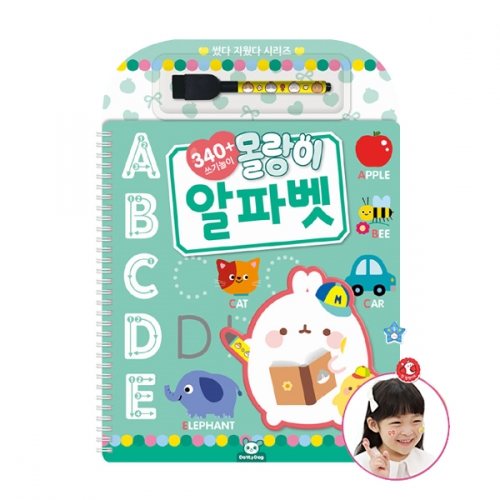 워크북 몰랑이 썼다지웠다 알파벳 카드놀이 스프링북_도티도그