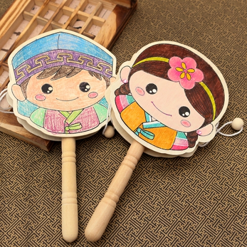 소년 소녀 흔들이 북