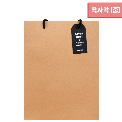 무지 직사각 쇼핑백 (세로/중) 26x34x11 (10매)