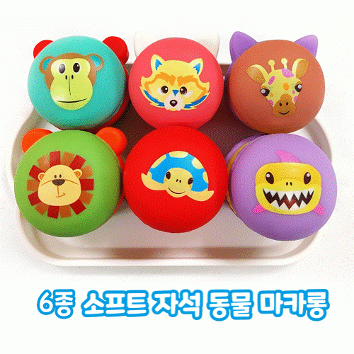 6종 소프트 자석 동물 마카롱 놀이세트(유치부/유아부)