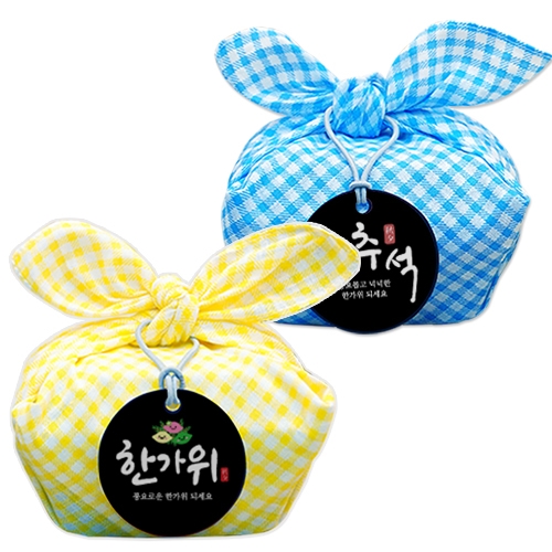 체크 손수건 송편포장(4인용)