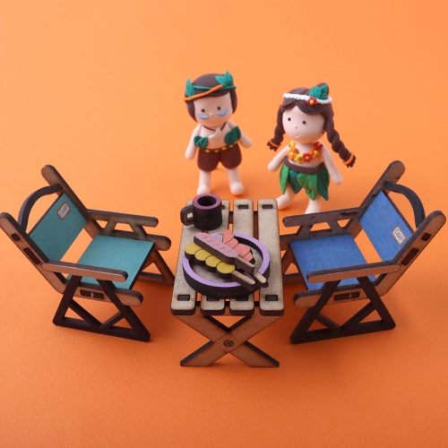 우드 DIY 캠핑테이블&의자 캠핑 용품 미니어쳐 만들기 색칠놀이 MDF조립 키트
