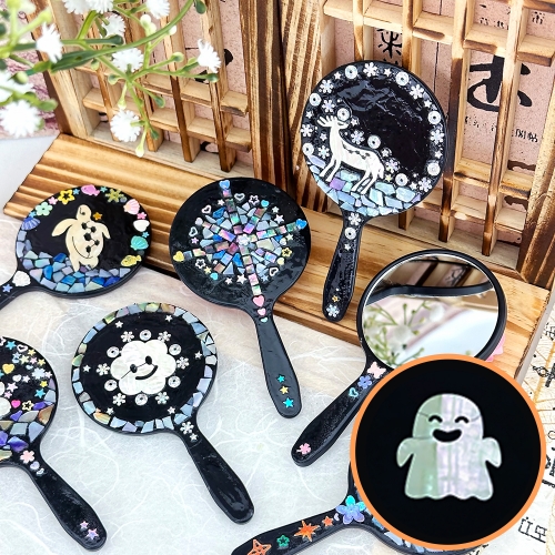 자개공예 나전칠기 만들기 키트 한국기념품 한국전통선물 DIY 자개 미니 손거울 - 할로윈