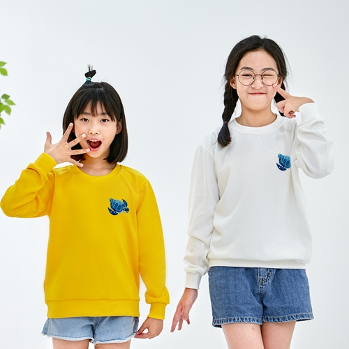 국내산 고급 특양면 아트 티셔츠 맨투맨 고급와펜자수_거북이의꿈