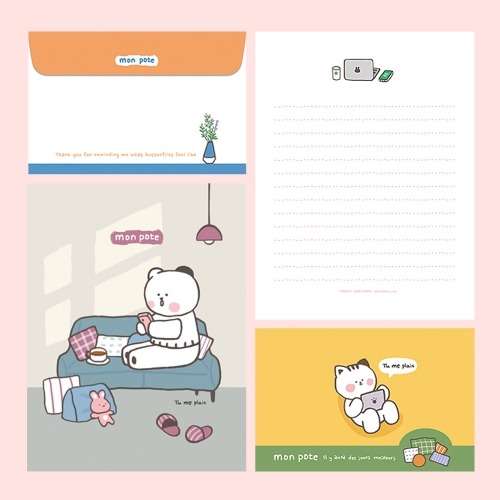 [FL-117] 몽 포트 편지지 (4종 1세트)