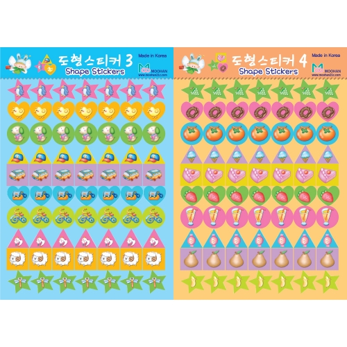 [무한] 출석 스티커 C 2종 (6매/봉) 도형 스티커