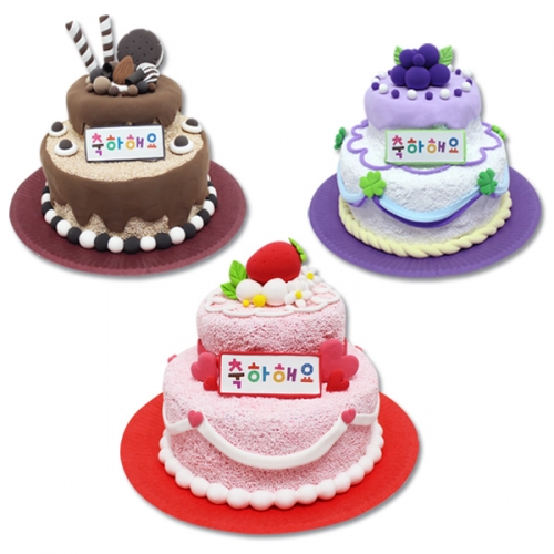 클레이 2단 축하 케이크