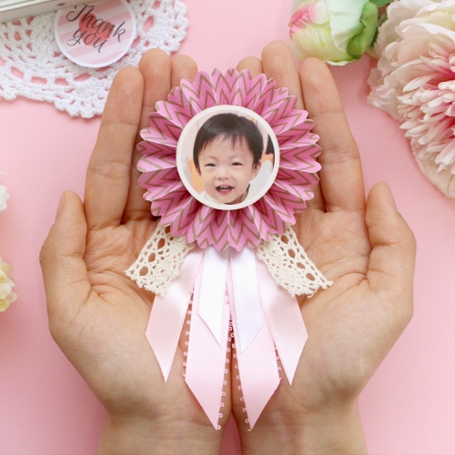 페이퍼 카네이션 브로치1set