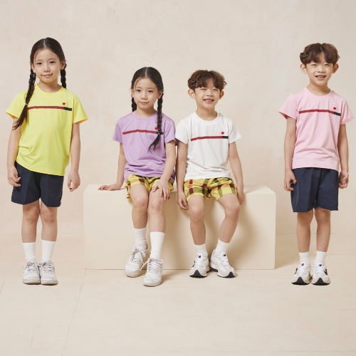 [개별포장] 라인 하트 기능성 단체 티셔츠