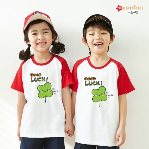 국내산 순면 나그랑 아트 티셔츠 반팔 _럭키클로버(5색)