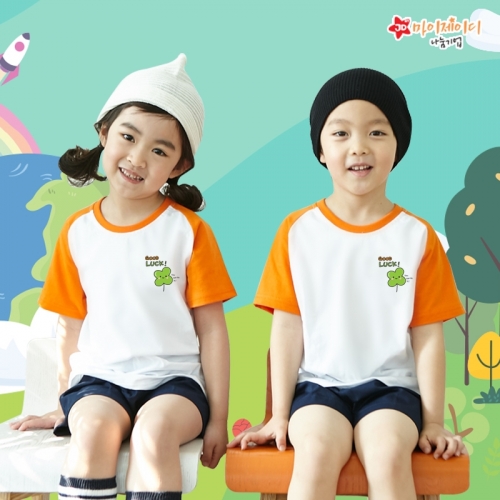 국내산 순면 나그랑 아트 티셔츠 반팔 _럭키클로버(심플 5색)