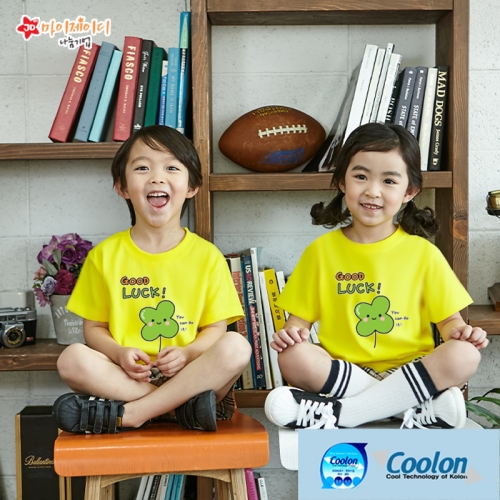 국내산 쿨론 100％ 아트 디자인 쿨티 반팔_ 럭키클로버