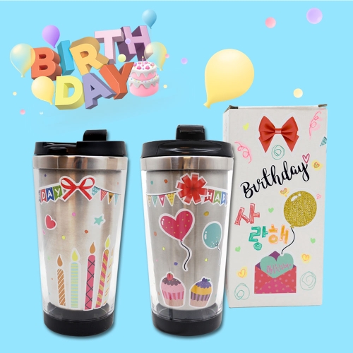 DIY 스텐텀블러 생일 스티커로 꾸미기