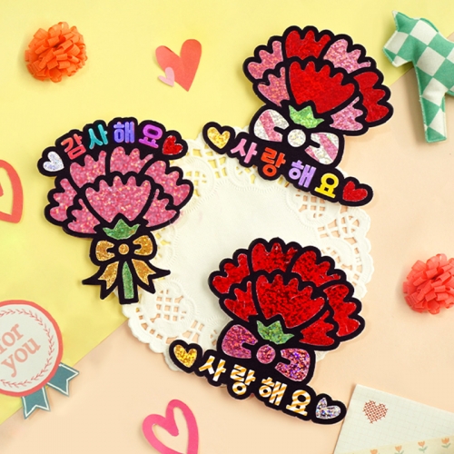 포일아트 카네이션 브로치 5set
