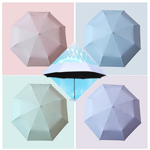 3단 접이식 자외선 차단 파스텔 컬러 암막 우양산55 8k(색상랜덤)