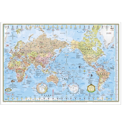 블루 세계지도 미니 코팅형 77cm X 53cm