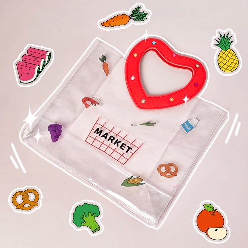 [오늘놀이] 우리동네 시장가방 꾸미기(하트 손잡이/꾸미기 스티커/KC인증)