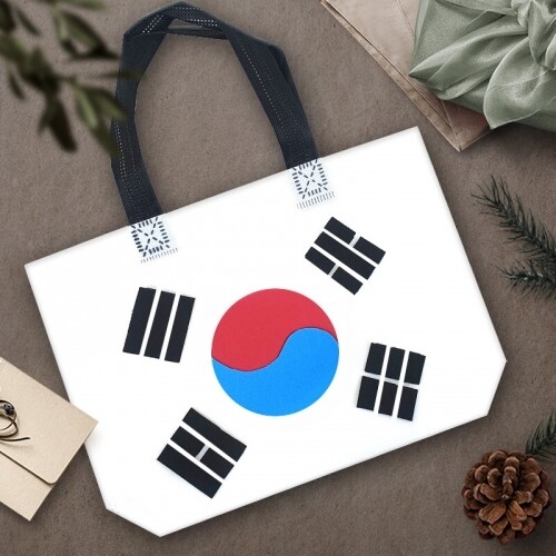 [파스텔클레이] (4개입) 대한민국 태극기 색칠 부직포 가방 만들기