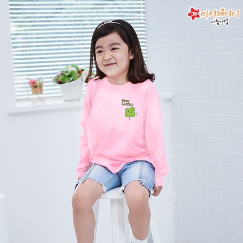 국내산 순면 30수 아트 티셔츠 #긴팔# 럭키클로버(심플)