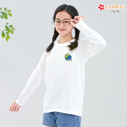 국내산 순면 30수 아트 티셔츠 #긴팔# 지구를그려요(심플)