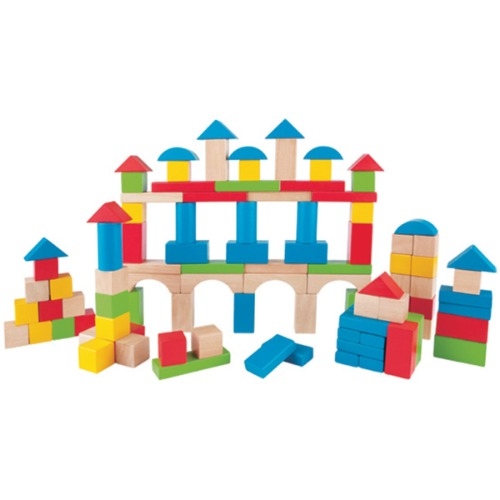 [두손] 원통원목블록세트100pcs 블럭놀이