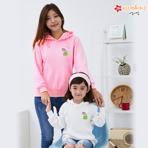 국내산 고급 특양면 후드 티셔츠 럭키클로버 심플