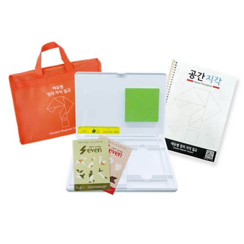 자석 칠교 공간지각 세트(자석칠교+자석보드+케이스가방+공간지각교재+학습가이드북2권)