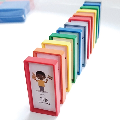 대형 만국기 도미노 100pcs+보관함 블럭 쌓기 놀이