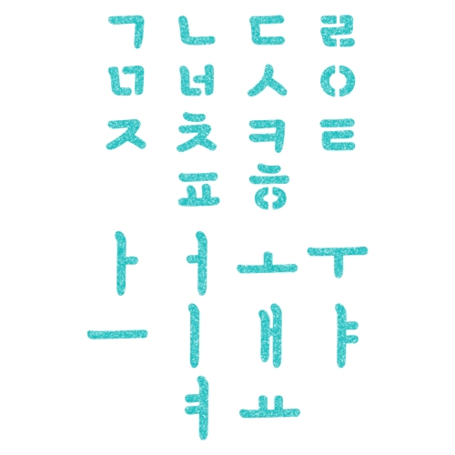 우돌아트 스텐실 도안 4223  정갈한 한글모음자음 한글 스텐실