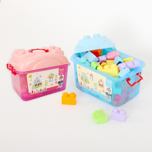 [상상아띠] 소프트 베베블럭 51PCS+케이스  (핑크/블루)