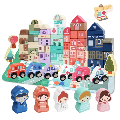 [상상아띠] 코펜하겐 원목 빌딩 블럭 (140PCS)