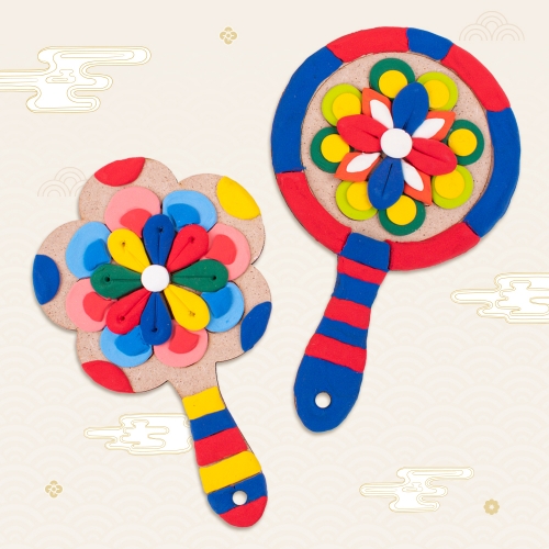 MDF 전통 문양 클레이 손거울 2인용