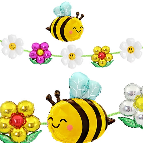 꿀벌과 봄꽃 풍선(6개)