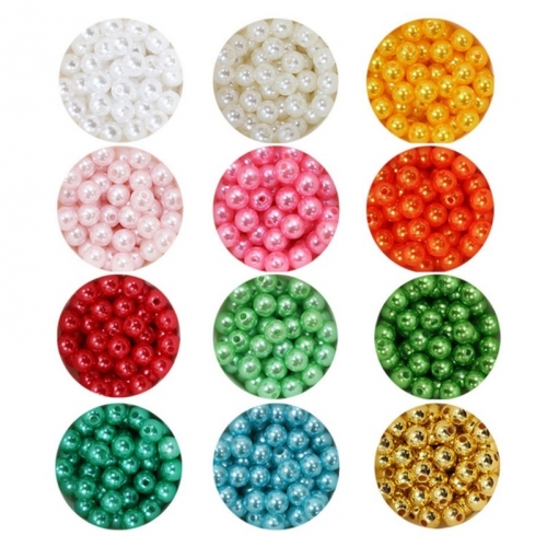 만들기 꾸미기 비즈 구슬 공예 장식 칼라 고급 펄 진주 구슬 꿰기8mm(500알-컬러선택)