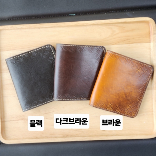 수제반지갑/통가죽지갑선물/심플다크브라운/남자반지갑수제지갑/통가죽수제카드지갑