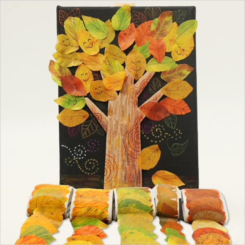가을 나뭇잎 롤스티커 액자(2인용)