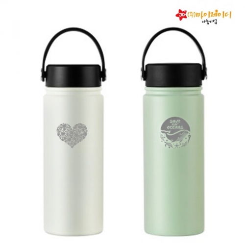 환경사랑 아트디자인 레이저 각인 인쇄 대용량 파스텔 핸드스트랩 텀블러 530ml