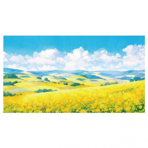 [키즈디자인] 봄배경현수막 7006 들판 유채꽃 꽃밭 들판