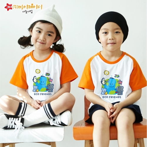 국산 순면 30수 나그랑 티셔츠 면티 반팔 야구티 _환경유니버스 에코프렌즈(아동성인)