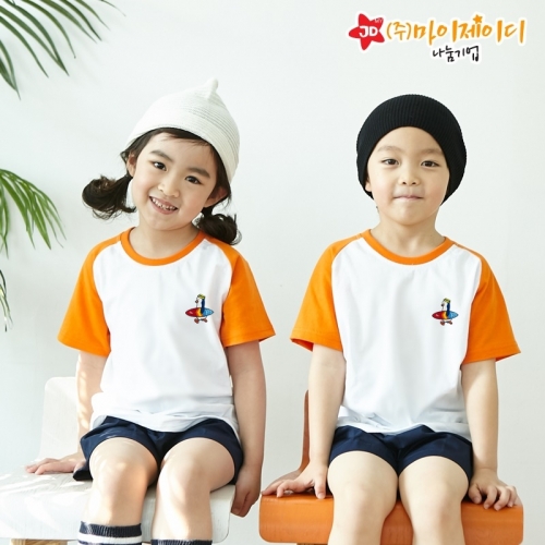 국산 순면 30수 나그랑 티셔츠 면티 반팔 야구티 _고급 와펜자수 써핑펭귄(아동성인)
