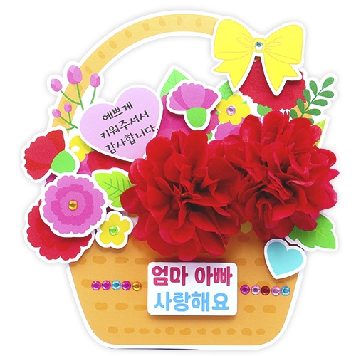 카네이션 메시지 꽃바구니(4인용)