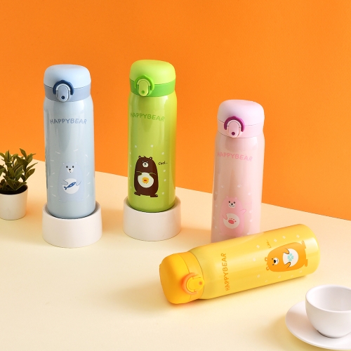 해피베어 원터치 보온보냉병 450ml - 핑크/블루/그린/옐로우