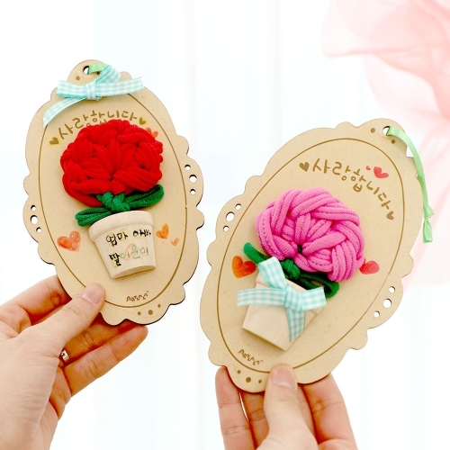 [아트랄라] 양말목공예 앤틱 카네이션 액자