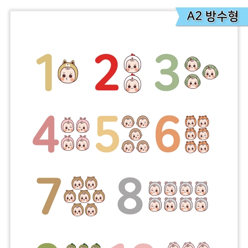 [우아띵] 숫자 10 벽보 학습 수학 수세기