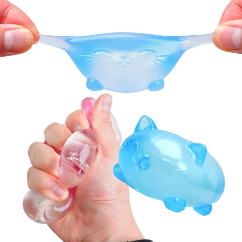 고양이 젤리 스퀴시 블루 슬라임 화이트 스퀴시볼