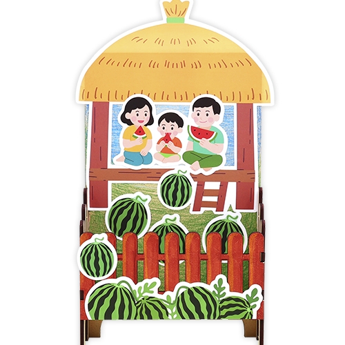 시원한 수박과 원두막 연필꽂이(4인용)