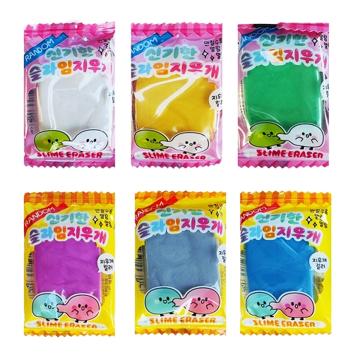 랜덤 칼라 슬라임 지우개 (60개)