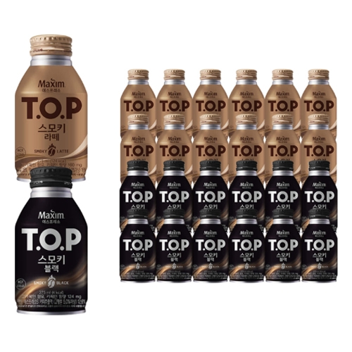 [동서] 맥심 티오피 TOP 스모키 캔커피 275ml 24캔 (블랙/라떼 택1)